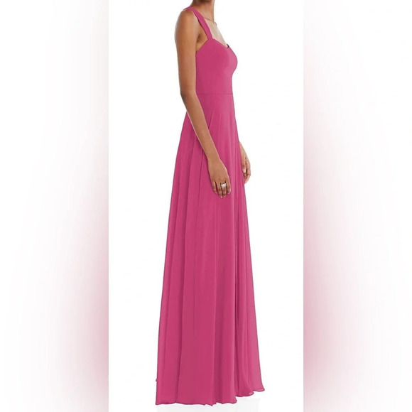 After Six 1558 CONTOURED WIDE STRAP SWEETHEART MAXI DRESS IN TEA ROSE - Picture 2 of 8
